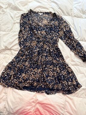 Navy blue, patterned dress